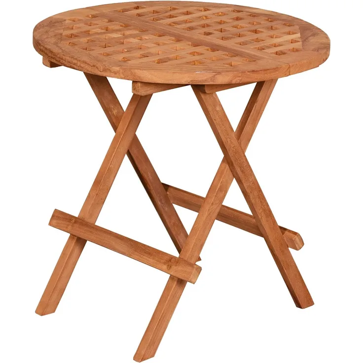 Teakholz Garten-/Beistelltisch - bene living - Dorset rund Ø 50 cm