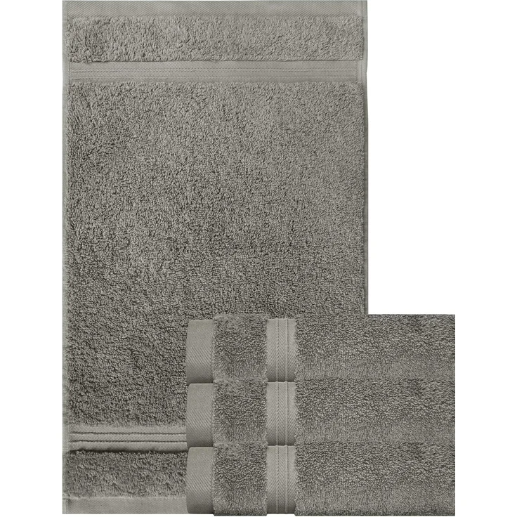 Lashuma Gästehandtücher Linz, Frottee (4-St), Flauschige Gästetücher grau 30x50 cm – Bild 9
