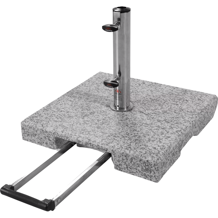 Doppler Trolley-Granit-Schirmsockel mit Rollen, granitgrau,40 kg, für Sonnenschirme bis Ø 250 cm