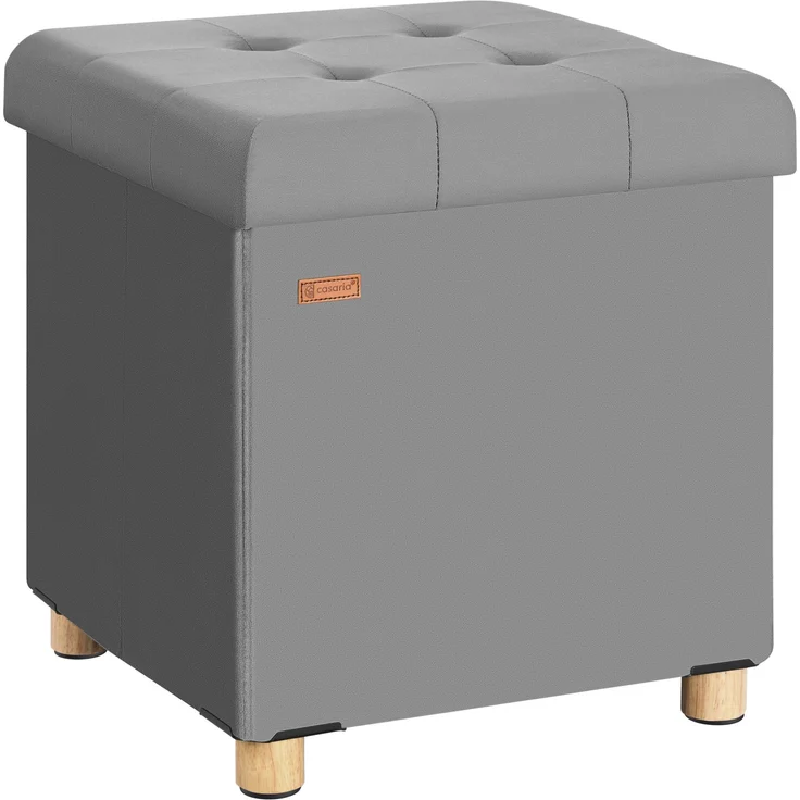 CASARIA® Sitzhocker mit Stauraum, Samt, anthrazit – Bild 1