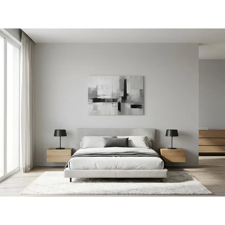 Wallarena Leinwandbild Art Deco Abstrakt Modern Grau Schlafzimmer, Wohnzimmer 40x30 cm, Art Deco, 40x30 cm – Bild 2