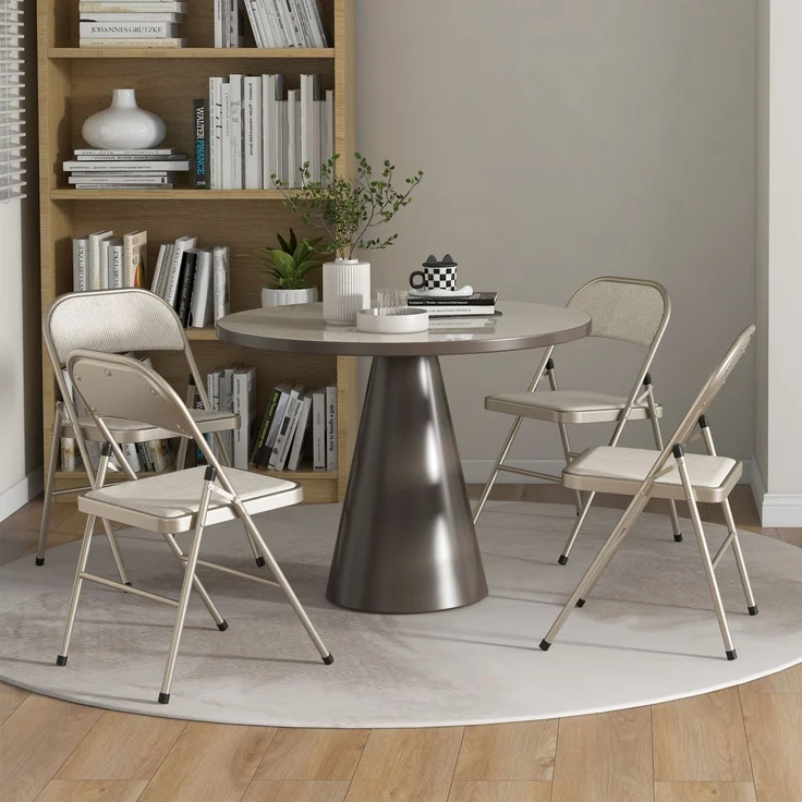HOMCOM Klappstühle, Polyester, Stahl, Beige, 45L x 46B x 78H cm – Bild 7