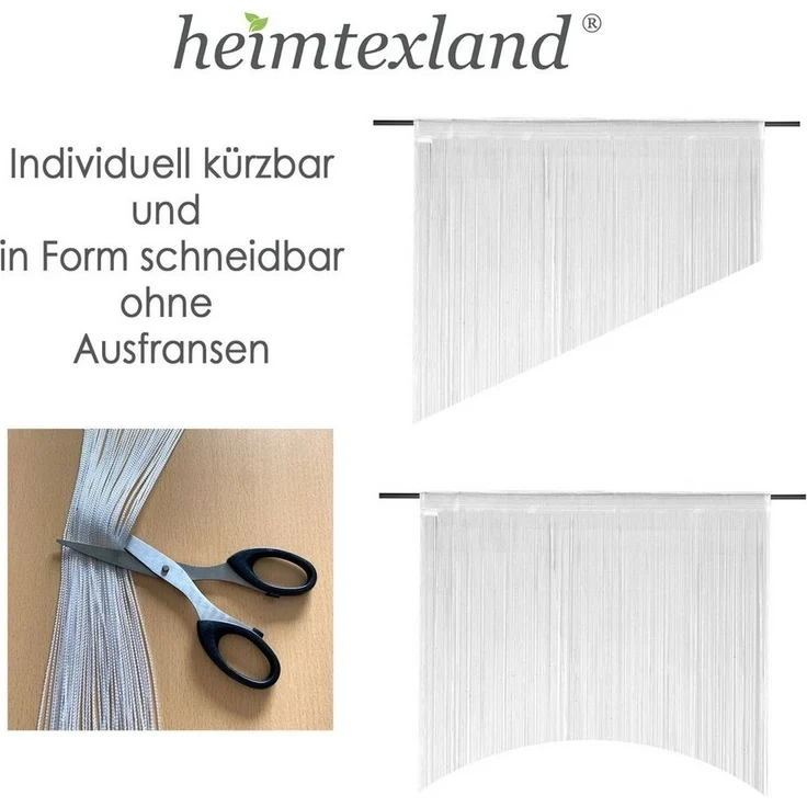 heimtexland Fadenvorhang Türvorhang Fadengardine Raumteiler Fadenstores (1 St), Stangendurchzug, halbtransparent, gewirkte Fäden, Vorhang kürzbar - in Form zuschneidbar - Insektenschutz – Bild 3