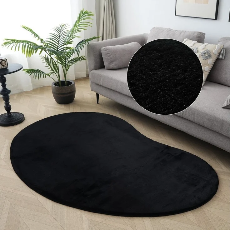Leonique Fellteppich Balu Bean, Kaninchenfell, U-förmig, Höhe: 20 mm, Kunstfell Teppich, Modern, weich, Wohnzimmer, Schlafzimmer – Bild 5