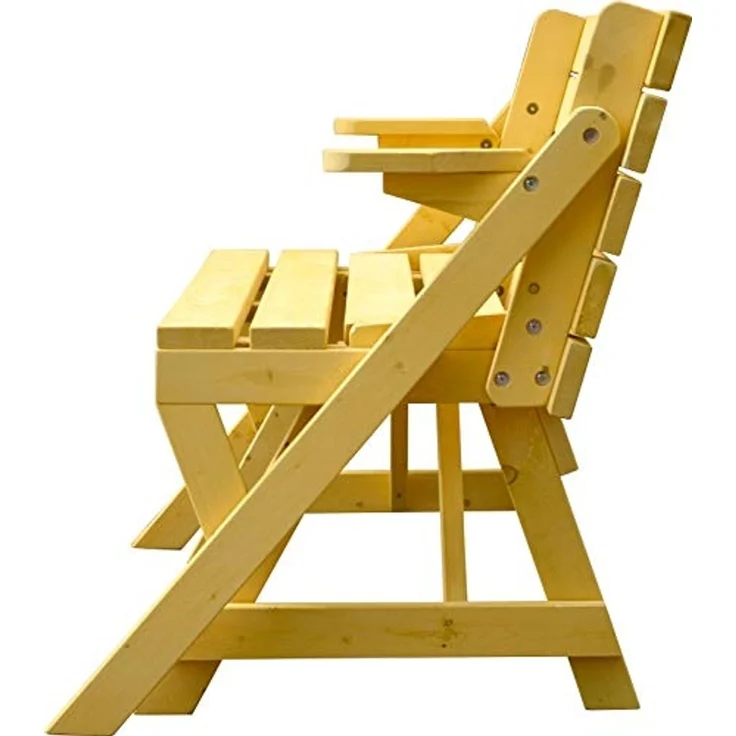 dobar® 29301FSCe Picknickbank 2in1 Groß | Multifunktions Gartenbank | Picknicktisch Massivholz | Sitzbank und Tisch 4 Personen | Sitzgarnitur Outdoor | 138 x 144 x 77 cm | Natur – Bild 5