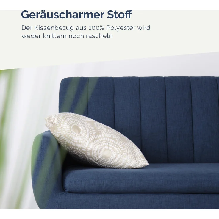 Dekokissen 50x50 mit verd. Reißverschluss, ( Beige ) Kissenbezug inkl. Füllkissen "Punkte", Dekorative Kissenbezüge, weicher Bezug für Kissen – Bild 7
