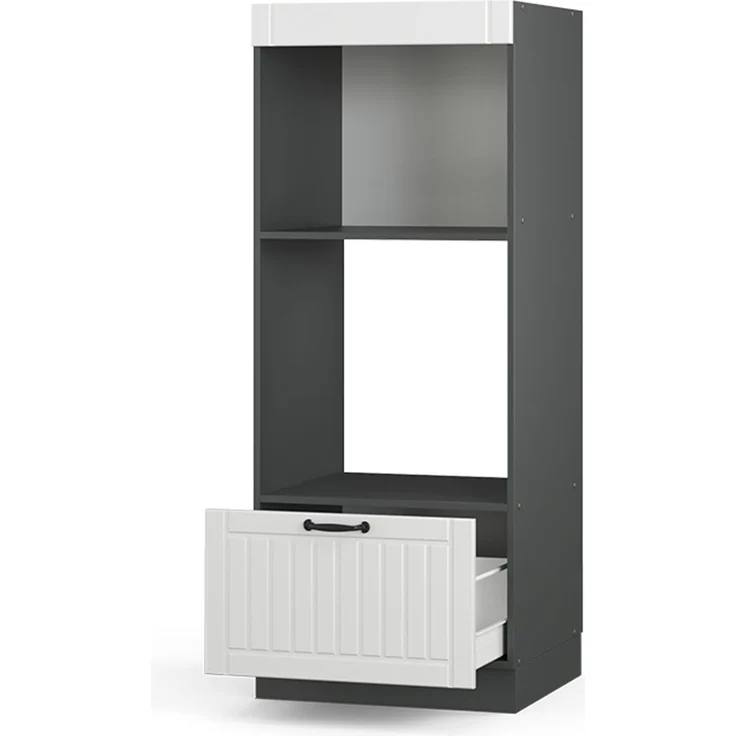 Mikrowellenschrank Fame-Line Weiß Landhaus 60 cm offen Vicco – Bild 4