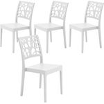 GARDENIA Teti Stühle, Polypropylen, Weiß, 4 Einheiten