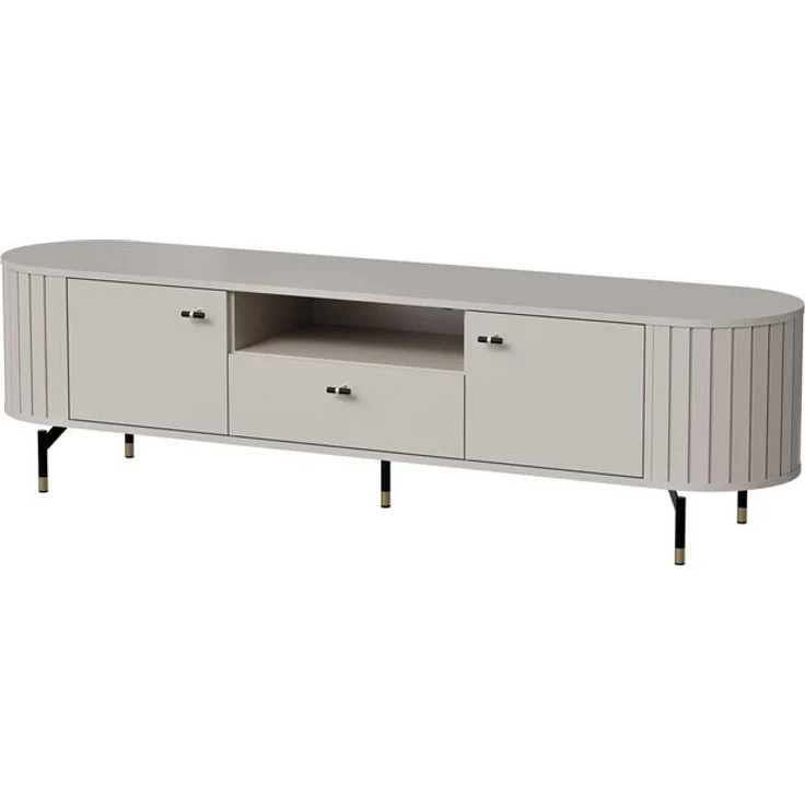 Compleo TV-Schrank Kaschmir mit Schublade und Ablagefach, Fronten gefräst MODERNO Glamour design – Bild 4