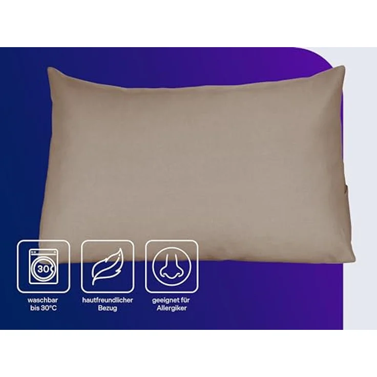 Traumnacht Cozy Rückenkissen, Lesekissen,abnehmbarer, waschbarer Bezug aus 100% Polyester,praktisches Seitenfach,Öko-Tex zertifiziert,produziert nach deutschem Qualitätsstandard,70x40 cm, hellbraun, – Bild 4
