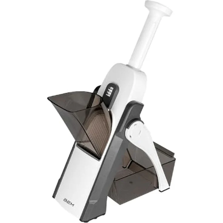BEM Gemüsehobel 2x Multifunktionaler handbetriebener Gemüseschneid, Kunststoff, (24-in-1 Multischneider mit Fingerschutz, Mandoline Slicer Kartoffelschneider Zwiebelschneider Karottenhobel), Gurkenschneider Salatschneider Pommesfrites Cutter BPA-Frei – Bild 2