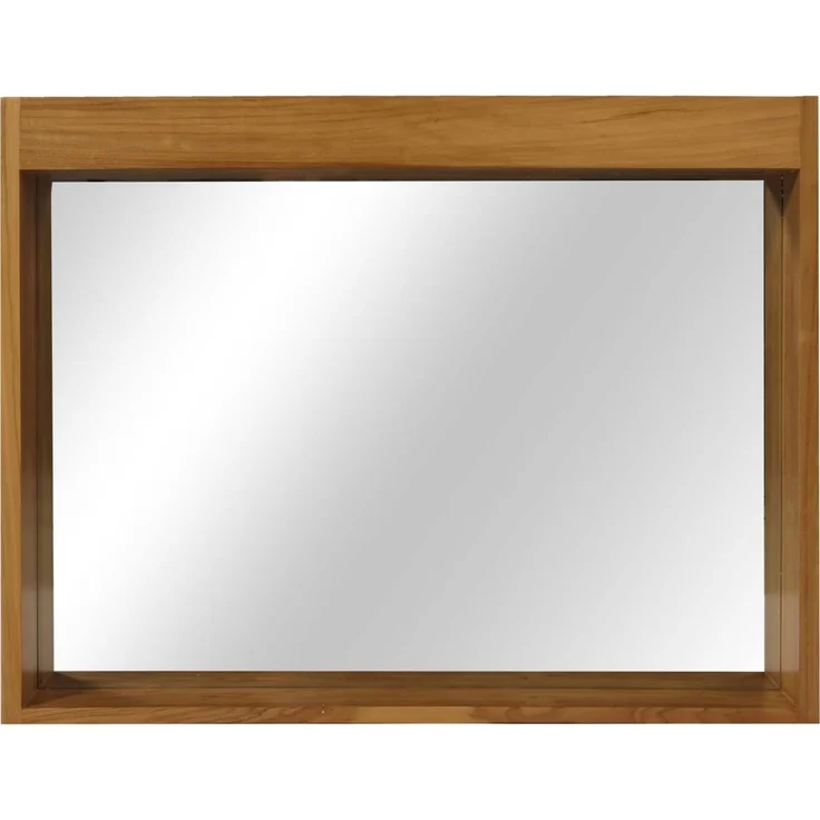 Teak-Wandspiegel HWC-M75, Badspiegel, Holzrahmen, hochwertiges B-Grade-Teak (Kernholz, 20-30 Jahre), 77x100cm – Bild 5