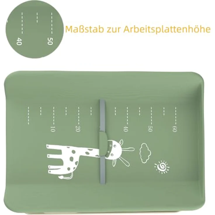 Wickelstation für Baby, Wickeltisch, faltbar, tragbar, Wickeltisch, faltbar, tragbar, mit Aufbewahrungskorb, maximale Belastung von 25 kg,75 x 68 x 83–91 cm (Grün) – Bild 4