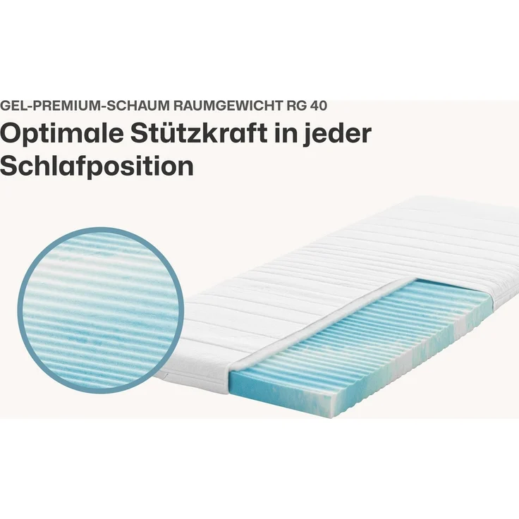 RAVENSBERGER Matratzen, Topper Geltopper Gel-LUX, 7 cm hoch, Gelschaum, mit Baumwoll-Doppeltuch-Bezug – Bild 2