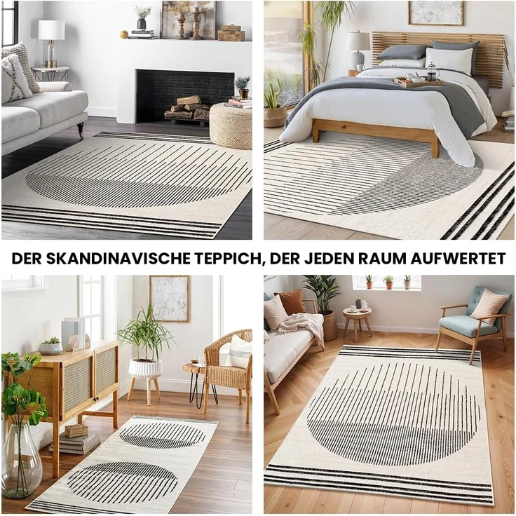 Surya Läufer SANTIAGO, rechteckig, Höhe: 11 mm, Skandinavischer Teppich, Kurzflor Boho-Wohnzimmerteppich, Läufer – Bild 6