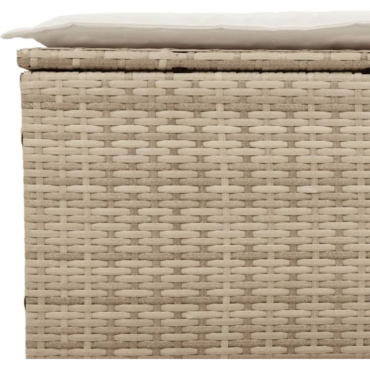vidaXL Gartensofa mit Kissen 3-Sitzer Beige Poly Rattan 365831 – Bild 10