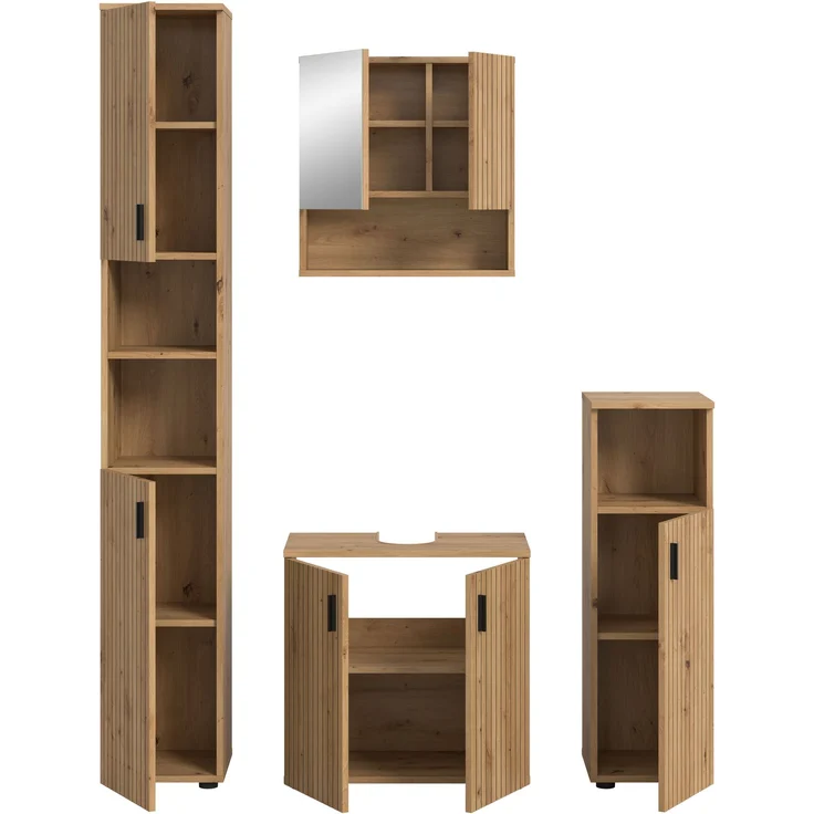 Badkombination B/H/T: 150x192x30 cm in Artisan Oak Nachbildung und -- – Bild 3