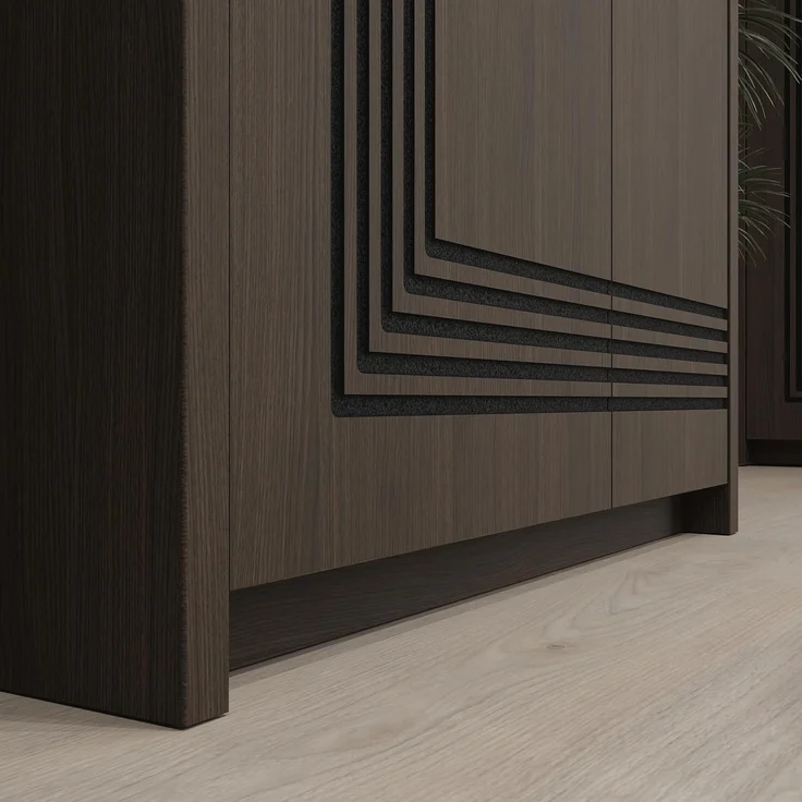 Forte EUFEMIUS Kleiderschrank 90 95, moderner Schrank mit dekorativer Fräsung, Holzwerkstoff, Dunkelbraun|Schwarz Eiche Holzdekor, 91,5 cm breit x 198,3 cm hoch x 52,7 cm tief – Bild 9