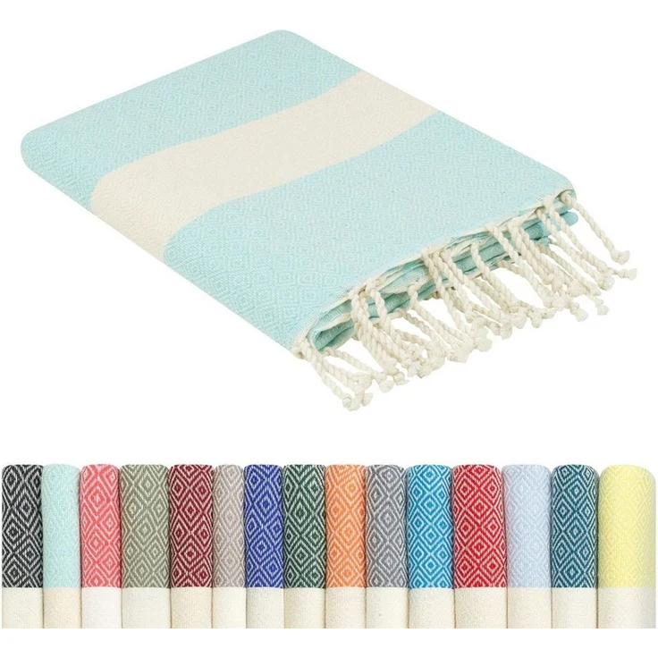 furora HOLIDAY Strandtuch groß 100x200 cm Strand Tuch, aus Baumwolle, Hamamtuch Badetuch, leicht, lang, dünn & kompakt – Bild 5