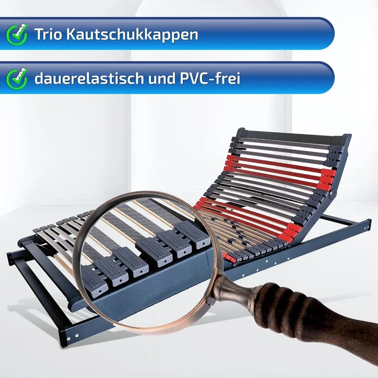 Lattenrost mit Motor Terra Med Ultra Flachmotor Lattenrost (Bettkastengeeignet), Matratzen Perfekt, Kopfteil und Fußteil elektrisch, kein Raumbedarf unterhalb des Rahmens, mit Härteverstellung, 90x200 cm – Bild 7