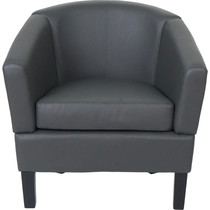 Lounge-Sessel HWC-O17, Sessel Clubsessel Cocktailsessel, FSC®-zertifiziert Kunstleder ~ grau – Bild 7