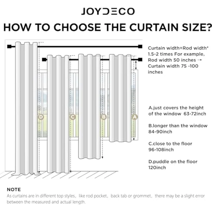 Joydeco Verdunkelungsvorhänge, 100% lang, natürliches Leinen, 244 cm lang, 1 Paneel-Set, Burgfarben für Schlafzimmer, Wohnzimmer, verdunkelnder Vorhang, wärmeisoliert, Schlaufentasche auf der – Bild 7