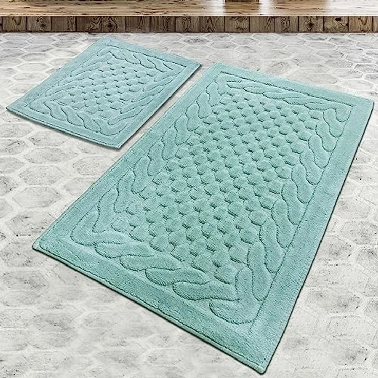 Badteppich Set 2-teilig Mint – Bild 2