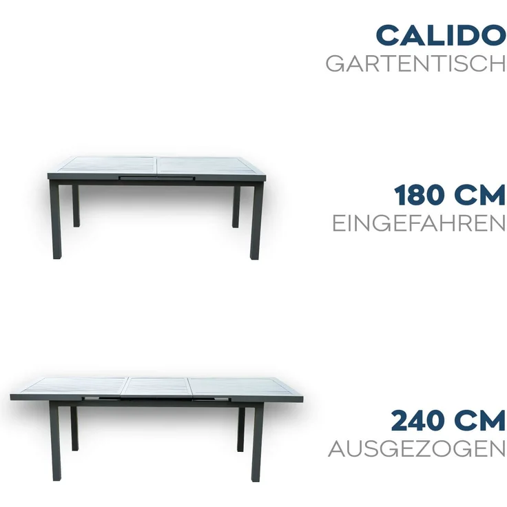HOME DELUXE Garten-Sitzgruppe CALIDO MADERA inklusive ausziehbarer Gartentisch & 4 Stühlen – Bild 9