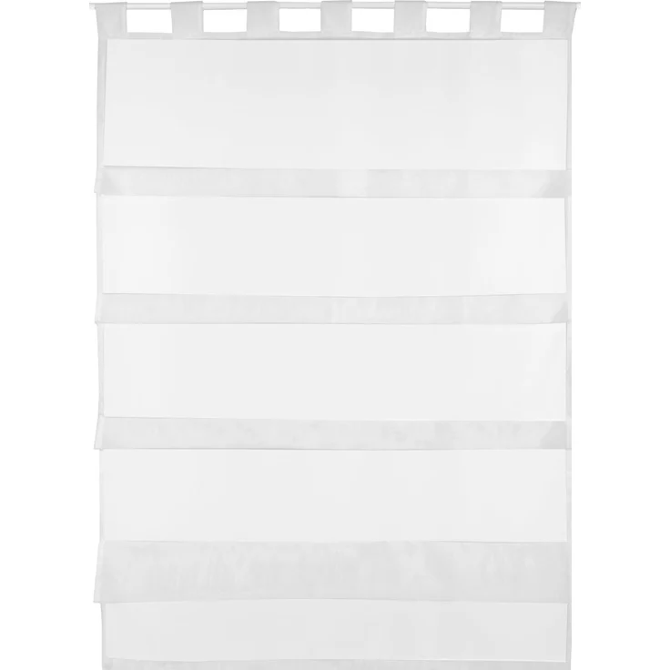 Bestlivings weiße Bistrogardine Transparent mit Schlaufen in 80x110 cm ( BxL ), in vielen Varianten erhältlich – Bild 1