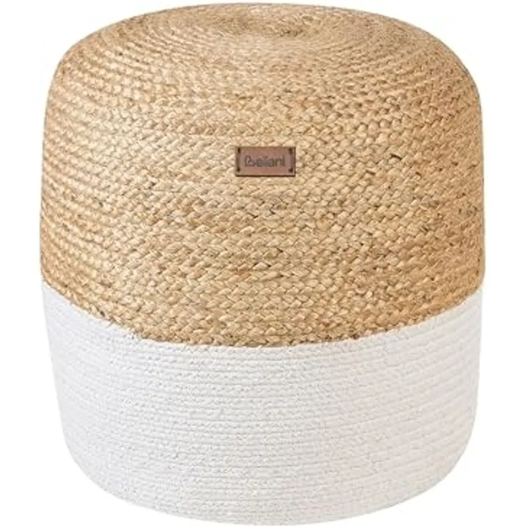 Pouf weiß ⌀ 46 cm DALAMA