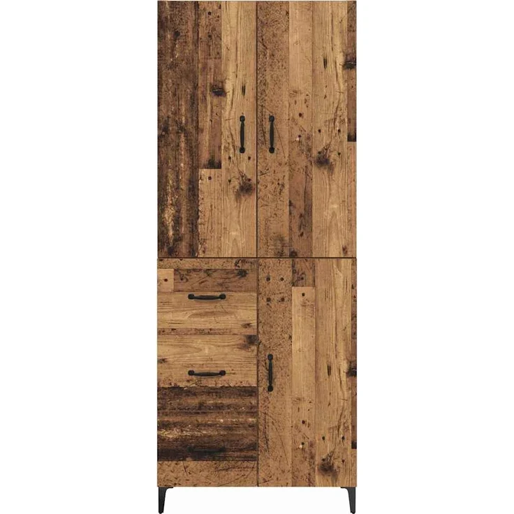 vidaXL Highboard Wandmontiert Altholz 69,5 x 34 x 180 cm Holzwerkstoff 3415628 – Bild 7