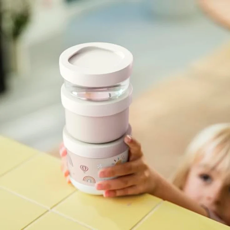 Mepal - Snackbox stapelbar 3-teilig Mio - Stapeln nach Bedarf - Mikrowellen- und Gefrierfachgeeignet - Auslaufsicher - Spülmaschinengeeignet - 100 + 175 + 275 ml - Sunshine & Rainbow – Bild 5