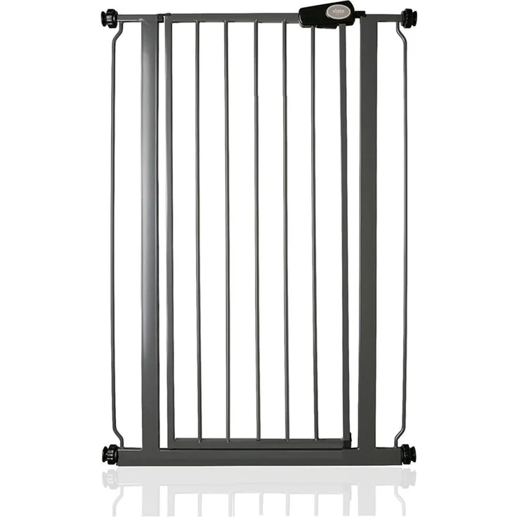 Bettacare Extra hoher Sicherheitsgitter für Kinder und Hunde, 75cm - 83cm, Schiefergrau, Extra hohes Babygitter von 104cm Höhe, Druckmontage-Sicherheitsgitter für Treppen – Bild 1