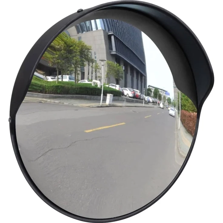 vidaXL Verkehrsspiegel Konvex PC-Kunststoff Schwarz 30 cm Outdoor 141679 – Bild 1