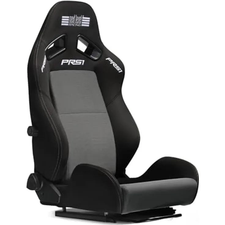 Next Level Racing PRS1 Performance Reclining Seat, Sim Racing Sitz für bis zu 150 kg, Schwarz/Grau, atmungsaktiver Mesh-Stoff, verstellbare Lendenstütze