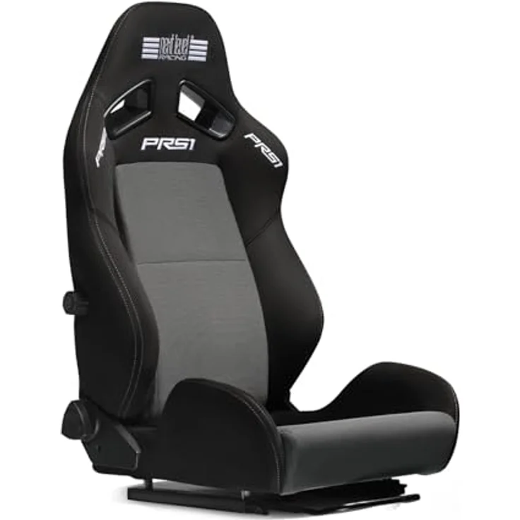 Next Level Racing PRS1 Performance Reclining Seat, Sim Racing Sitz für bis zu 150 kg, Schwarz/Grau, atmungsaktiver Mesh-Stoff, verstellbare Lendenstütze – Bild 1