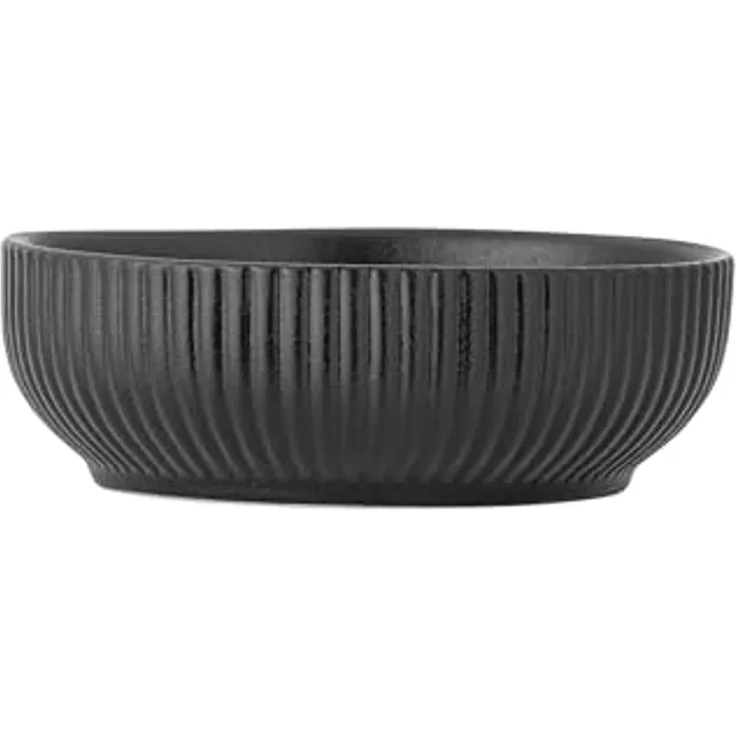 Bloomingville Neri Schale, Schwarz, Steingut, T17xH5,5 cm, 625 ml