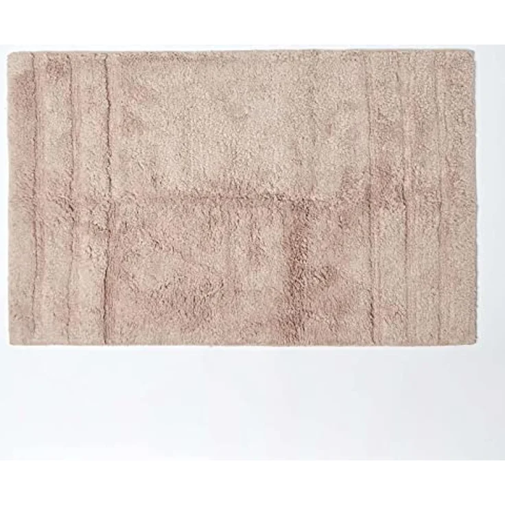 Homescapes Badematte Spa Supreme, 50 x 80 cm, 100% reiner Baumwolle, beige, rutschfeste Latexbeschichtung – Bild 1