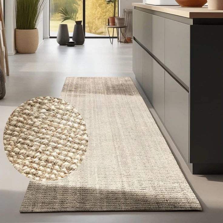 HANSE Home Teppich Jaipur Juteteppich, Läufer und Rund, rechteckig, Höhe: 10 mm, Naturfaser, Wohnzimmer, Esszimmer, Schlafzimmer, Boho, GRS – Bild 1