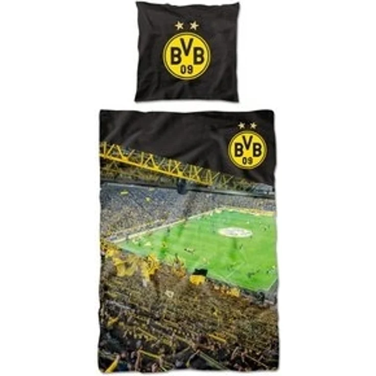 BVB Bettwäsche BVB-Bettwäsche Südtribüne (135 x 200 cm), Baumwolle, 2 teilig – Bild 5