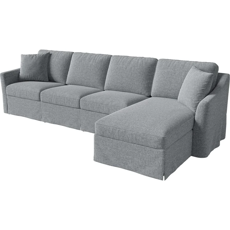 Ecksofa 274 x 128,5 x 83 cm mit Stauraum-Chaiselongue und waschbaren Bezügen, Grau – Bild 6