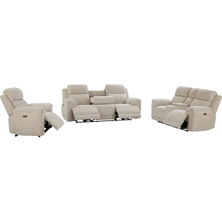 Vente-unique - KELUNO Couchgarnitur mit Sessel Stoff Beige - B 98 cm x H 104 cm x L 110 cm203 cm228 cm – Bild 3