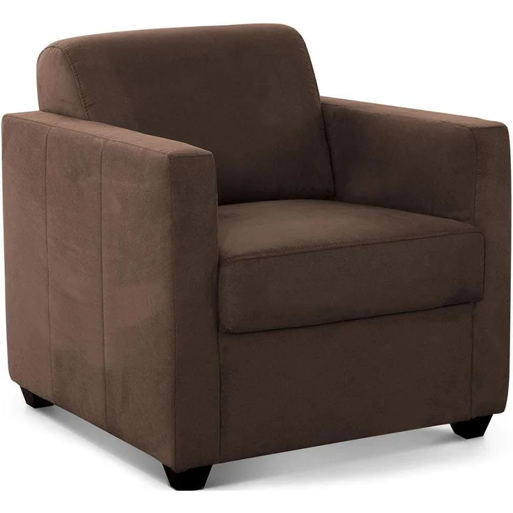 Cavadore Sessel Camerus mit Federkern / Polstersessel im trendigem Design / 78 x 80 x 83 / Mikrofaser: braun