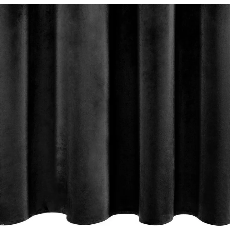Vorhang AURA mit Rüsche Velours Samtvorhänge schwarz 140x270 cm Kräuselband – Bild 6