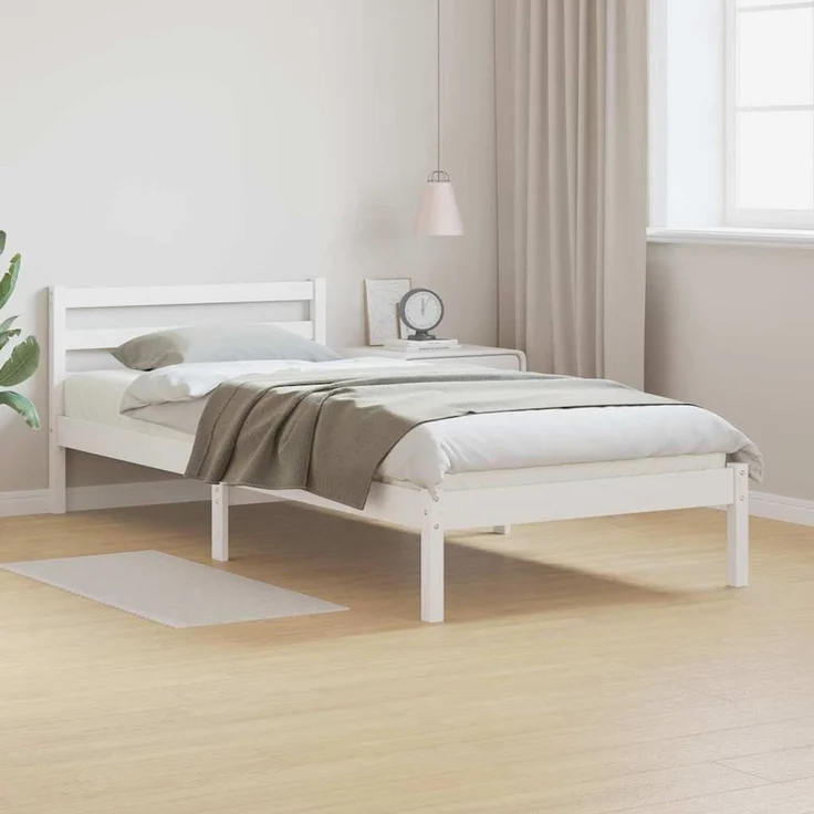 vidaXL Bettrahmen Weiß 215,5 x 85,5 x 69,5 cm Massivholz Kiefer 869761 – Bild 1