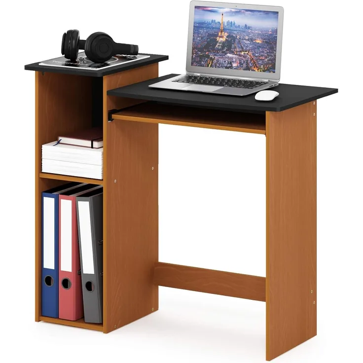 Furinno Econ Computerschreibtisch, Schreibtisch, PC-Tisch, Helle Kirsche/Schwarz, 83. 8 (B) x 77. 7 (H) x 39. 6 (T) cm