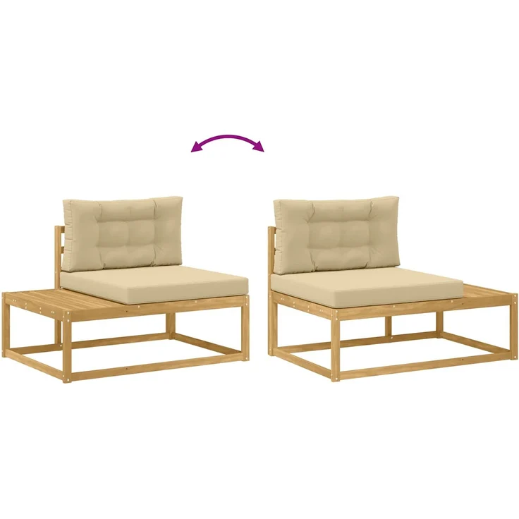 vidaXL Outdoor-Sofagarnitur 4 stk. 4-Sitzer Polyester Weiß 3387002 – Bild 8