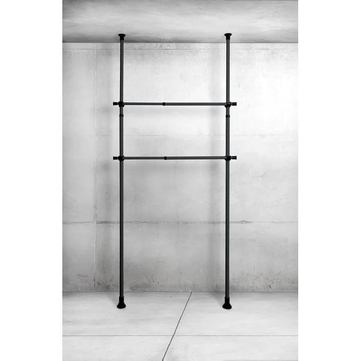 Wenko 'Herkules' ausziehbare Kleiderstange, Pulverbeschichteter Stahl schwarz, 70 x 70 x 30 cm – Bild 7