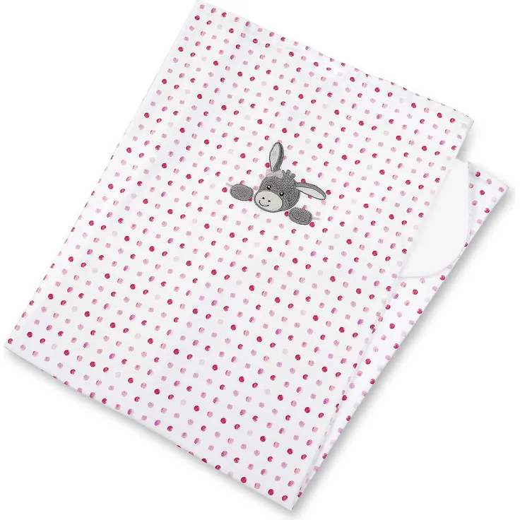 Sterntaler 'Emmi Girl' Jerseydecke weiß/rosa, 75x100 cm