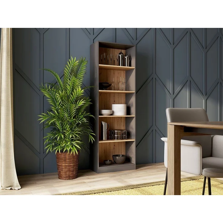 ibonto BÜCHERREGAL Laminierte ANTHRAZIT / ARTISAN EICHE Erhältlich in verschiedenen Größen (H 182 x T 30 x B 60 cm) – Bild 4